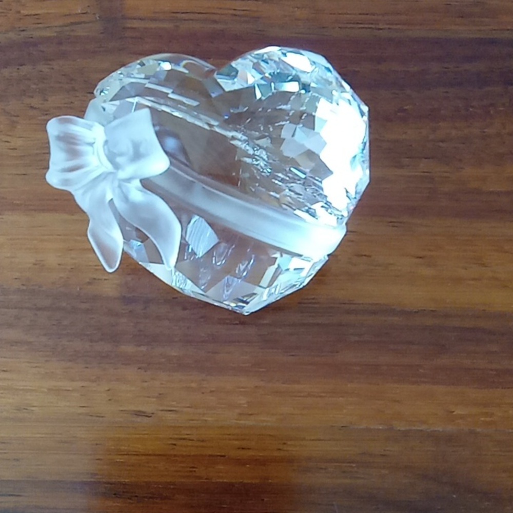 Swarovski “Sweet Heart” Crystal Heart with Frosted Ribbon